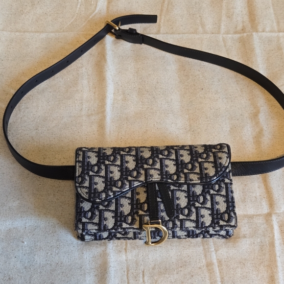 Dior Saddle Belt Pouch Blue Dior Oblique Jacquard - Picture 8 of 12